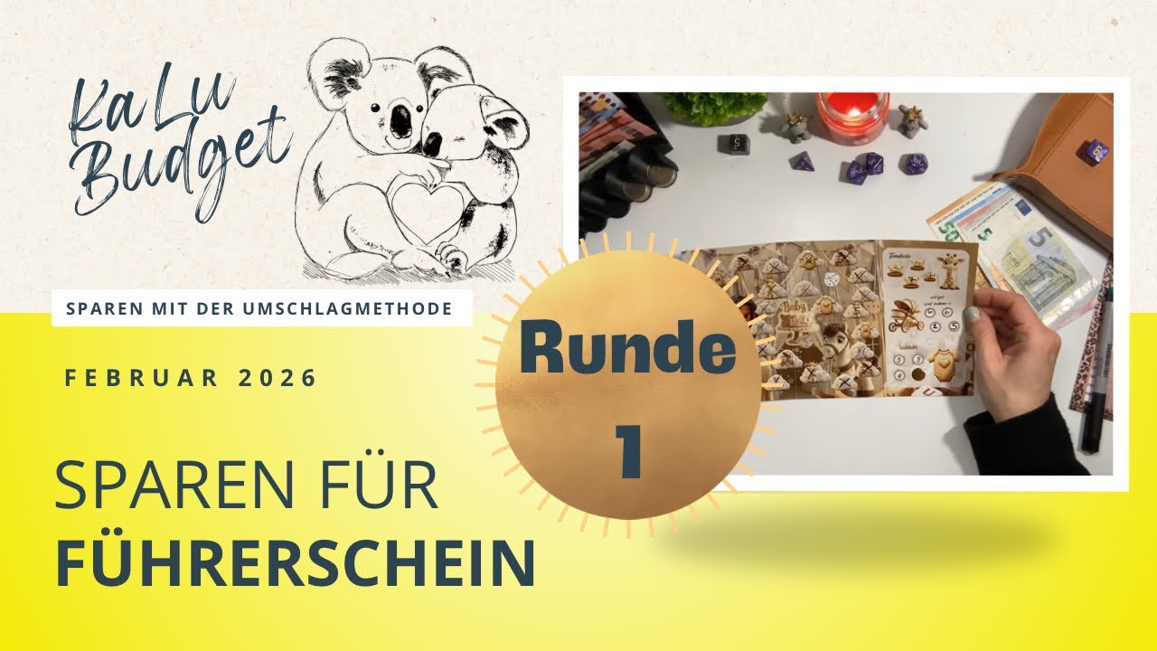 XXL Sparen für Führerschein | 02/26 Runde 1 | 200 € Budget | Spannende Würfelrunde #umschlagmethode