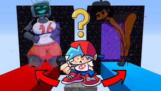 Minecraft Fnf Boyfriend Do Not Choose The Wrong Portal Hex Or Carol ?