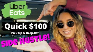 Uber Eats Driver Ride Along | Quick $100 Side Hustle With Your Car