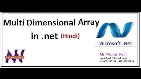 .Net tutorial in Hindi | multidimensional array IN C-SHARP | Hindi | Manish Nain