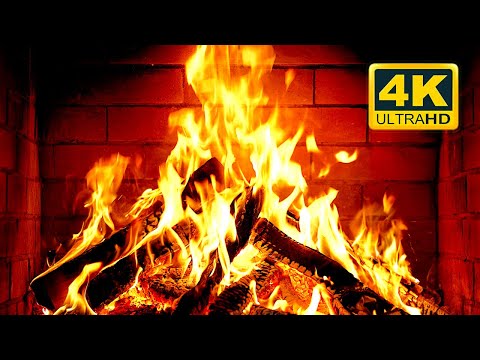 Cozy Fireplace 4K . Fireplace With Crackling Fire Sounds. Crackling Fireplace 4K