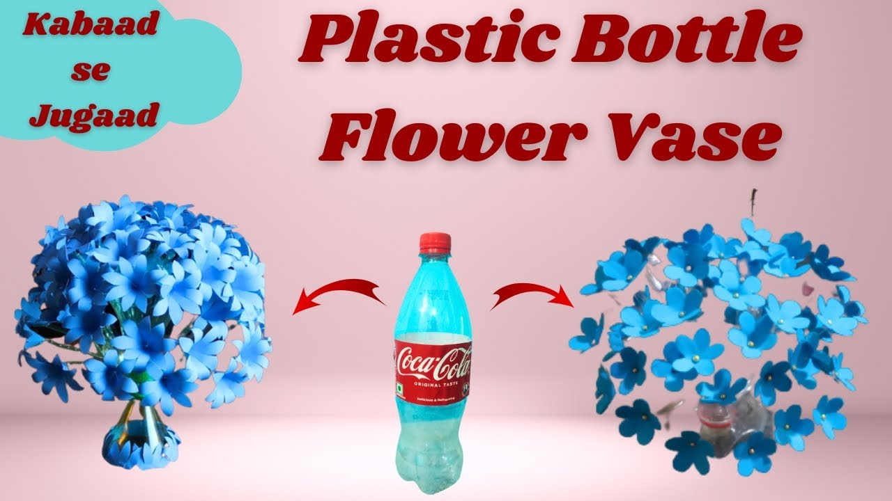 Beautiful Plastic Bottle Flower Vase Craft Paper Flowers 🌸 DIY