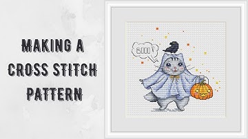 Creating a cross stitch pattern | Cross stitch design speedpaint