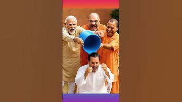 Modiji,amitji,Yogij Water is being poured on Rahul Gandhi