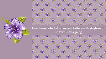 How to make half drop repeat Pattern in Textile Designing (method 1) | Photoshop classes