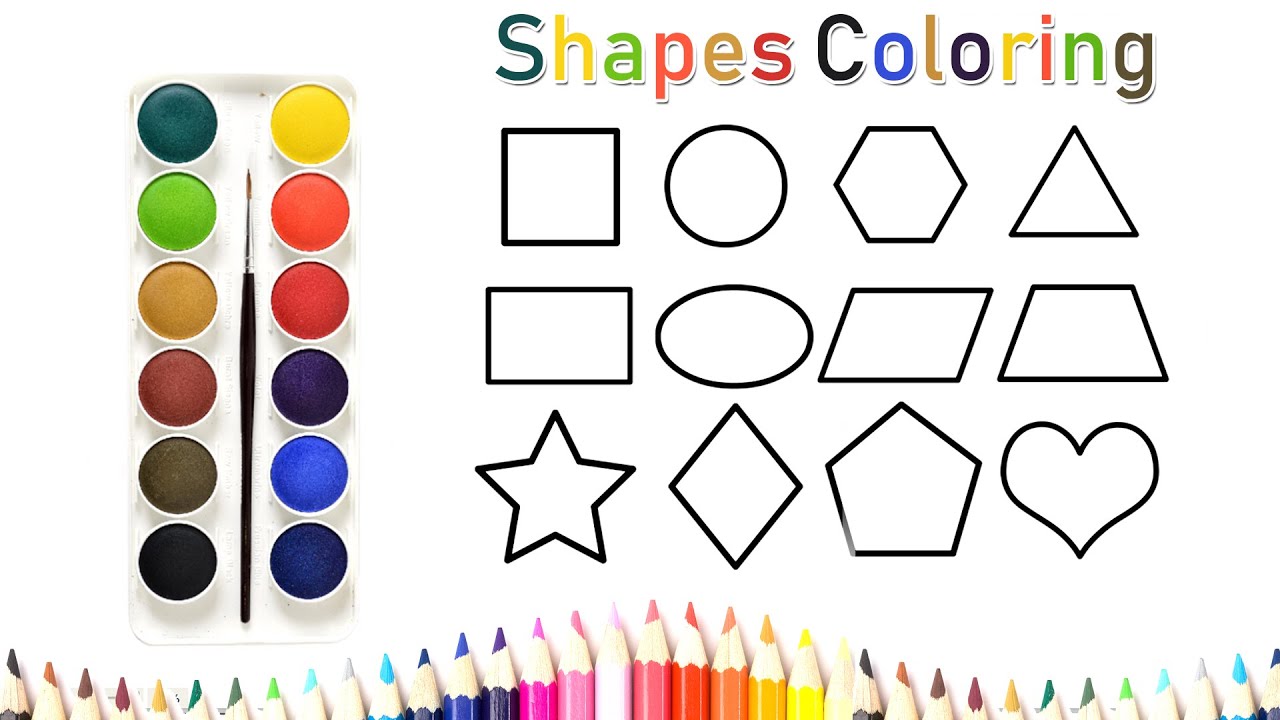 Vẽ Và Tô Màu Các Hình Cơ Bản | Bé Học Tô Màu | Shapes Coloring Pages For  Kids - Youtube