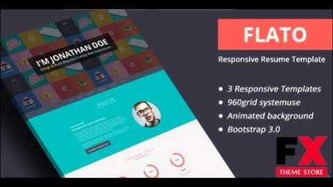 Preview Flato - Responsive Resume JOOMLA Template TFx