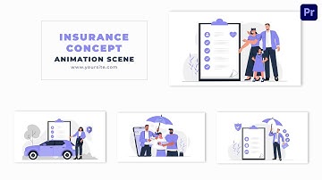 Life Insurance Policy Flat Design Character Animation Scene