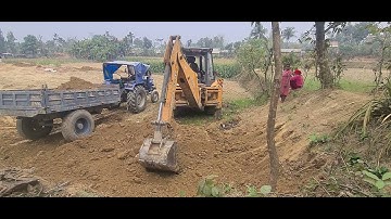 Escort  Backhoe machine loading soil in Tractors