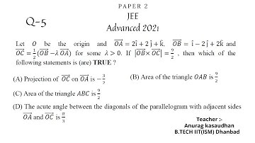 JEE Advanced 2021 Math Paper 2 (Q 5) solution | IIT JEE Maths| #jeeadvanced2021 #projecteducation