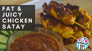 EASY Malaysian Chicken Satay (Skewer) Recipe (using a flat pan)