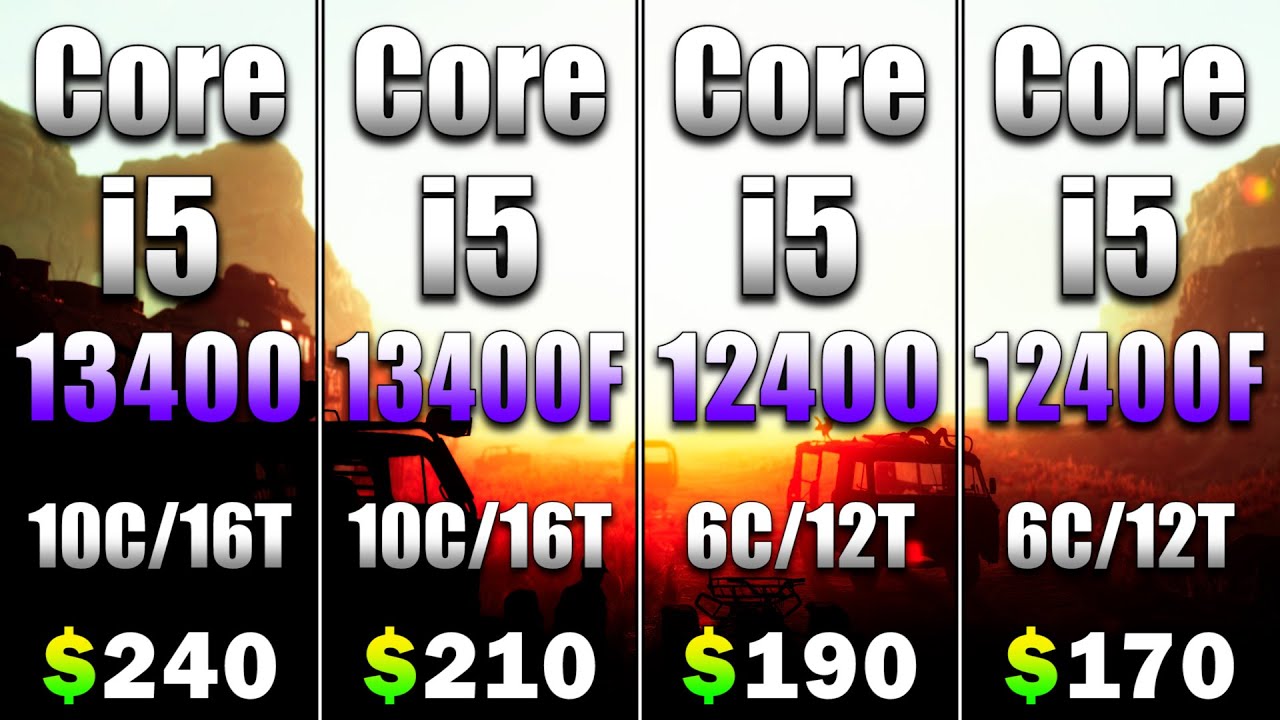 Core i5 13400 vs Core i5 13400F vs Core i5 12400 vs Core i5 12400F