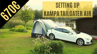 Setting Up Kampa Tailgater Air Tent With Tesla Model S