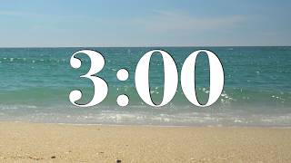 3 Minute Focus Timer 🌊 Beach Waves, Ocean Sounds, & Calm Music | Study, Relax, & Meditate