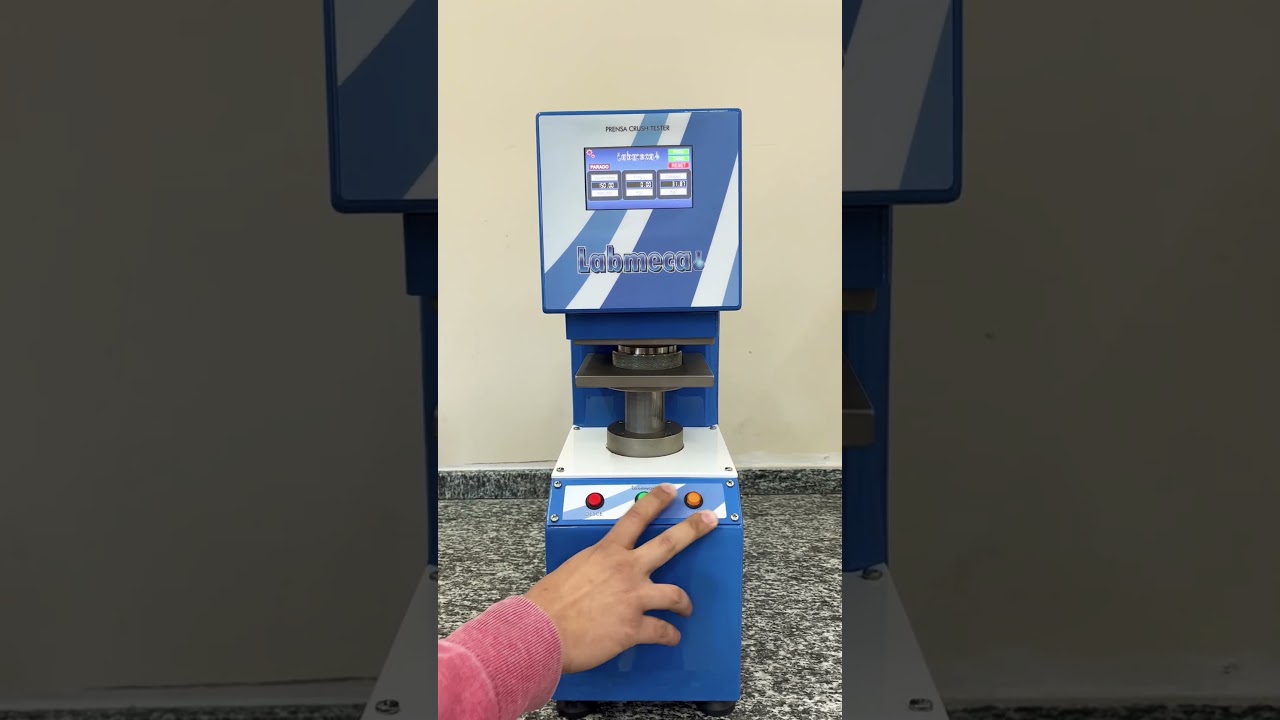 Prensa Crush Tester Manual ensaio de RCT Labmeca 