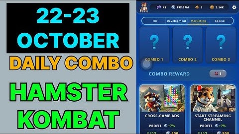 HAMSTER KOMBAT GAMEDEV DAILY COMBO | HAMSTER KOMBAT DAILY COMBO | 22 OCTOBER HAMSTER DAILY COMBO