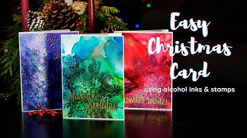Easy Alcohol Ink Christmas Card Tutorial