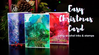 Easy Alcohol Ink Christmas Card Tutorial