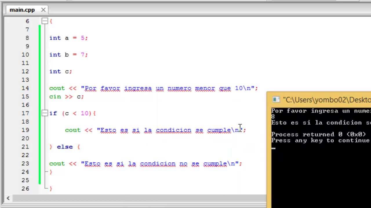 C++ tutorial 5. Condicion if y else - YouTube