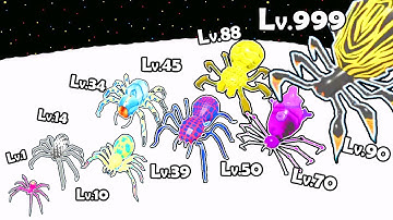 Spider Evolution Runner - Max Level Up Evolve a Spider into a Heteropoda | All Spiders