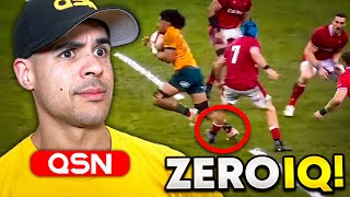 American Reacts to ZERO IQ Rugby Moments...