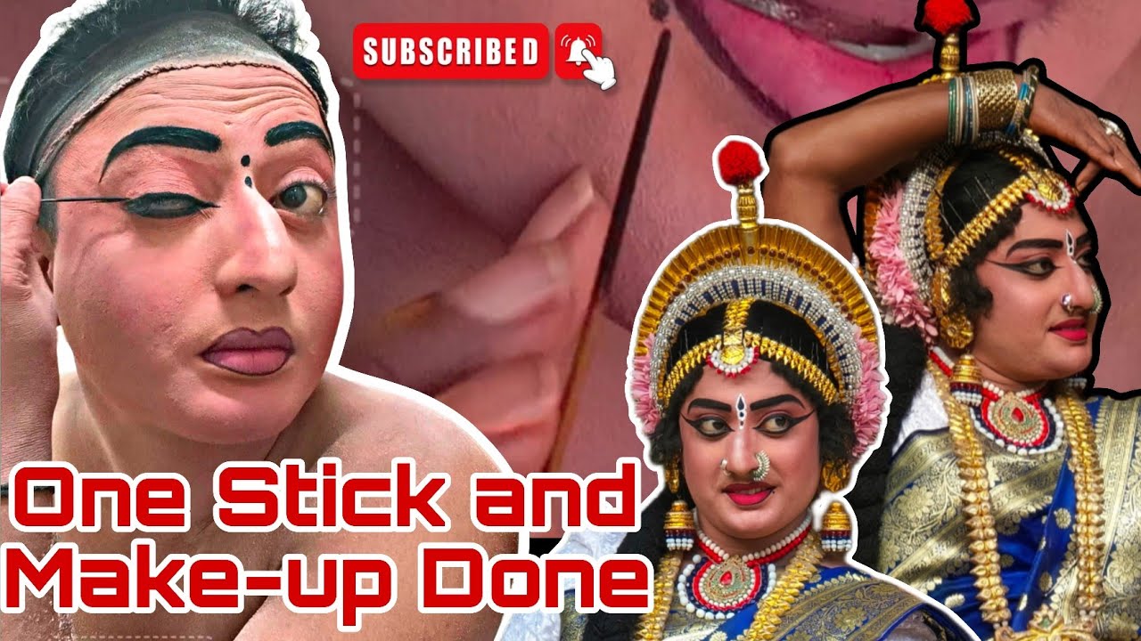 One Stick and Makeup Done ✅ Yakshagana * GRWM *Rakshit Poojary* Makeup 