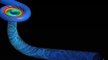 ACCUSIM: Flow in a Francis turbine at deep part load (streamlines)