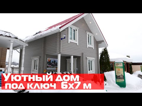 Дом из бруса 6х7 м с мансардным этажом под ключ // СК Белый Журавль