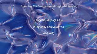 Exercise 21 (Propositional Logic, Technical)