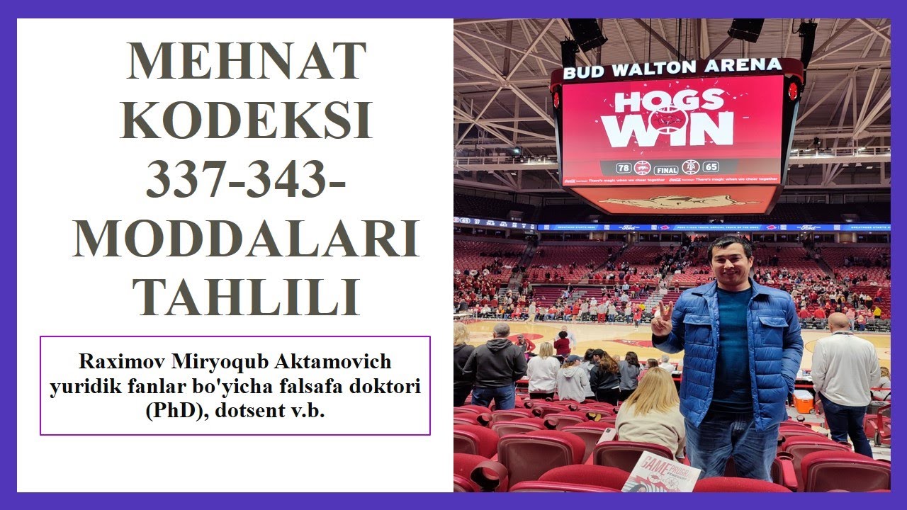 Mehnat kodeksining 337-343-moddalari tahlili