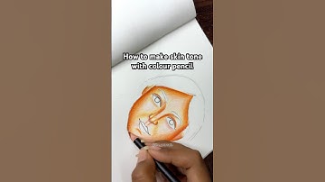 Tutorial: How to draw skin tone with colour pencil😍 #Shorts #trending