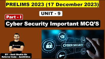 MPPSC PRE | UNIT - 9 MPPSC | Cyber Security Important MCQs - I | Prelims 2023 | Amit Shukla Sir