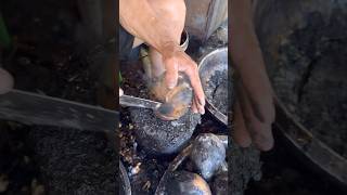Hot Roasted Coconut Peeling Cutting - Fruits Cutting Skill