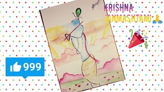 Krishna Janmashtami special   Abstract painting  #krishnadrawing #janmashtami #janmashtamispecial