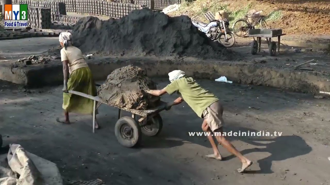 EXTREMELY HARD TO MAKE RED CLAY BRICKS | RED Clay Brick Making Process ...