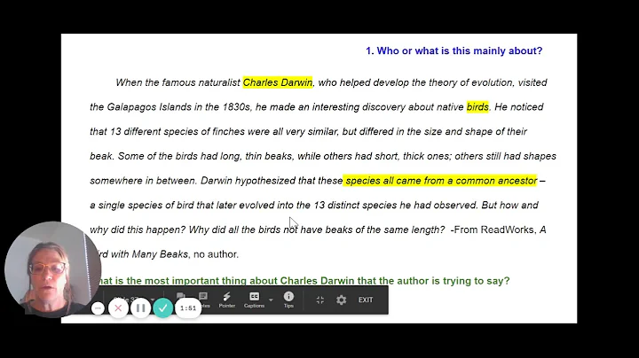 Getting the Gist video 7, Darwin paragraph & gist ...