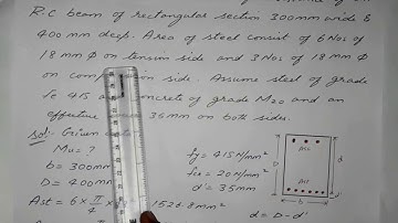 Doubly reinforced beam(Rcc) solved example on how to determine moment of resistance-in English