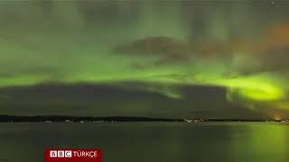 Norveçte Kutup dairesinde muhteşem ışık gösterisi