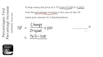 Percentages: Find Percentage Increase (Grade 3) - OnMaths GCSE Maths Revision
