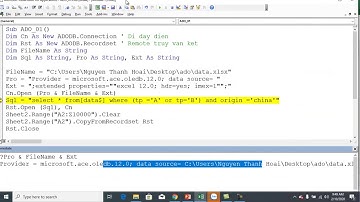 Excel VBA hướng dẫn Tổng hợp dữ liệu từ nhiều file khác nhau bằng Ado_VBA 02