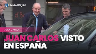 El emérito Juan Carlos visto en España saliendo de un restaurante con amigos en O Grove