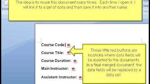 Create Document Template With Word Mail Merge Part 1 - Overview