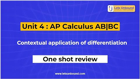 Unit 4 | Contextual Applications of Differentiation | AP Calculus AB/BC | One-Shot Review