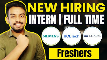 Siemens, HCL New Hiring Announced ! OFF Campus Drive For 2025, 2024 Batch | Fresher Jobs