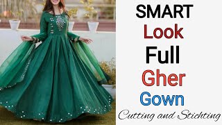 Full gher umbrella gown cutting and stitching in hindi by naaz