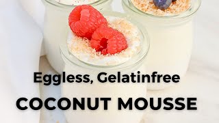 Coconut Mousse l Eggless and Gelatin Free Mousse Recipe - Flavours Treat