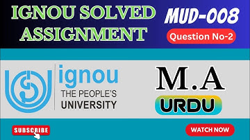 IGNOU MUD-008 Que.no.2 solved assignment in urdu || 2022 july & 2023 january session  ||