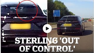 Moment 'erratic' Raheem Sterling veers Lamborghini before crash
