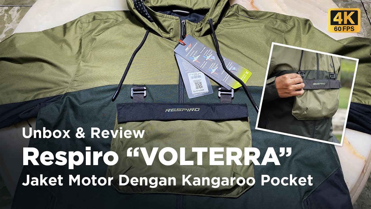 Respiro EQUILIO VOLTERRA (4K Video) Jaket Motor Harian Dengan Kangaroo Pocket