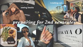 Prepare for second semester with me! |+nail &amp; hair appt. (visiting cali!!)